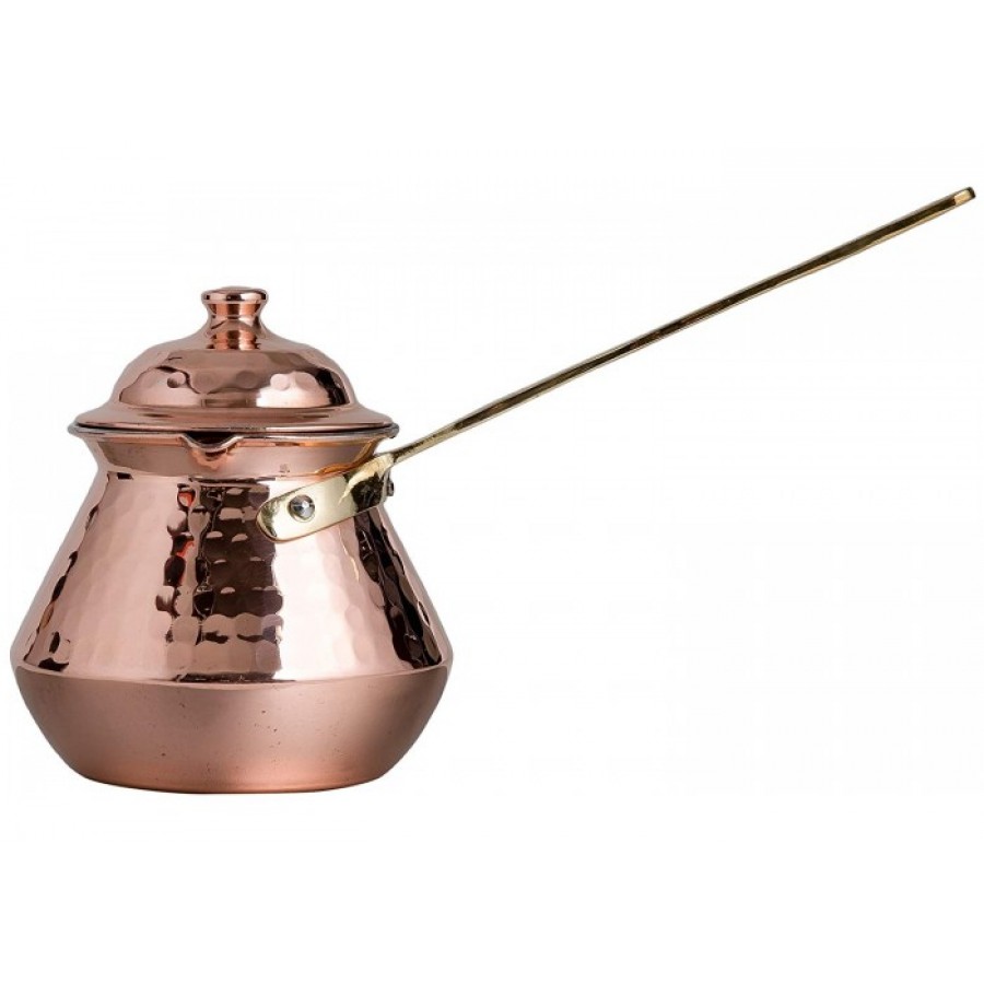 Solid Copper Hammered Copper Turkish Greek Arabic Coffee Pot with Lid